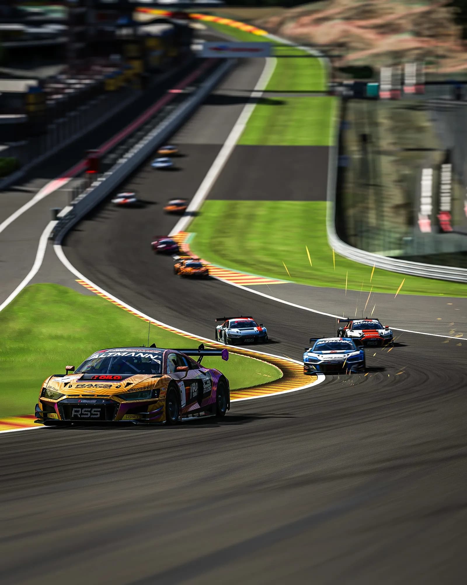 In-sim view: Audi R8 at Spa-Francorchamps